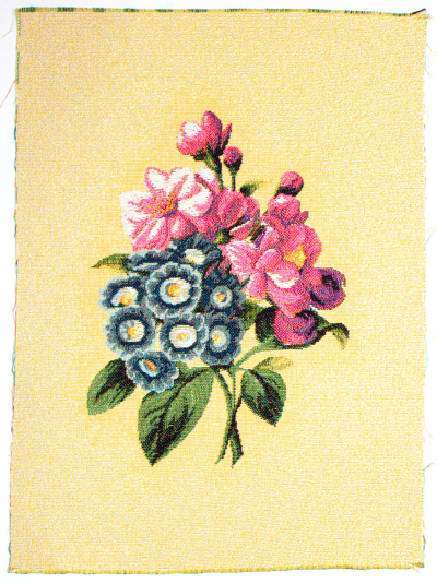 Бутоньерка синие цветы(евро)-гобеленовый купон