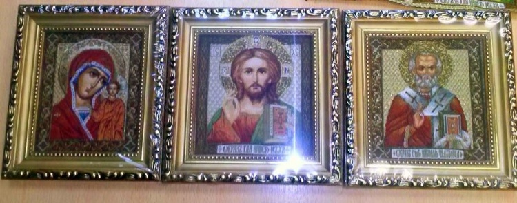 Триптих Святые - гобеленовые иконы