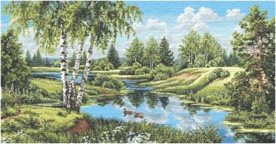 Пейзаж с утками  - гобеленовая картина