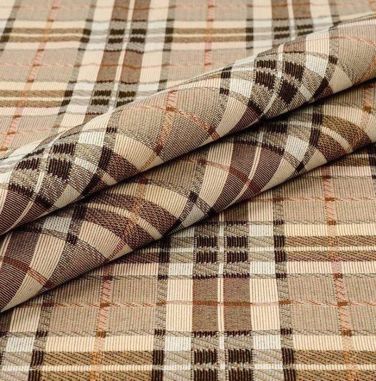 Шотландка коричневая- гобеленовая ткань