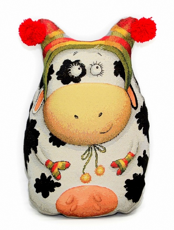 Корова Милка - гобеленовая подушка-игрушка