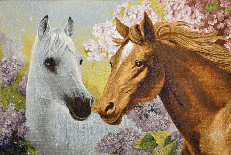 Пара лошадей евро-гобеленовая картина
