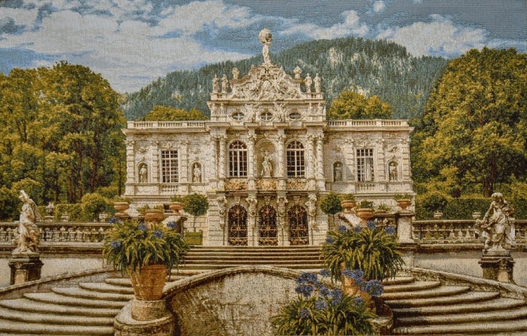 Белый замок Линдерхоф евро  - гобеленовая картина