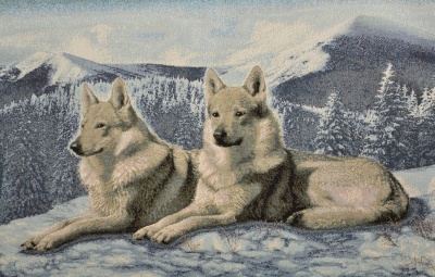 Волки на снегу евро- гобеленовый купон