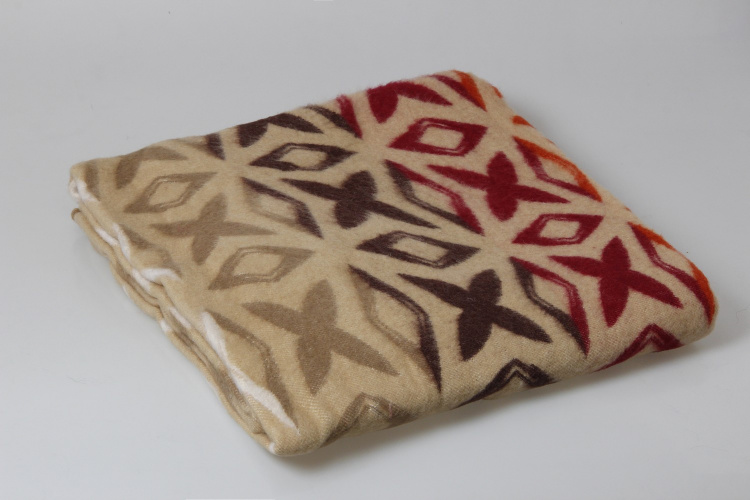 Одеяло Ромбики бордо - 140х205 (70% шерсть)