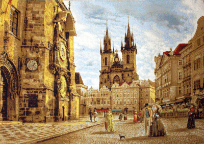 Прага Староместская площадь - гобеленовая картина