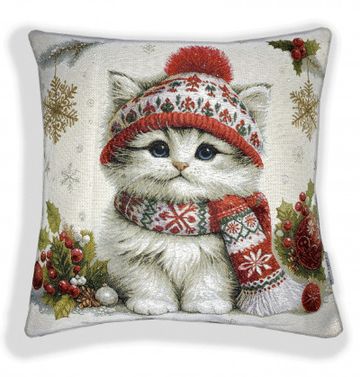 Кот приносит добро - гобеленовая наволочка 