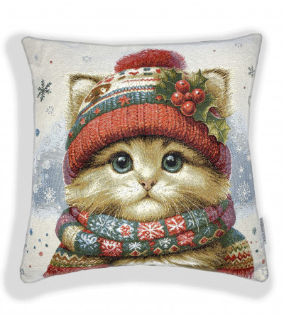 Кот приносит удачу - гобеленовая наволочка 