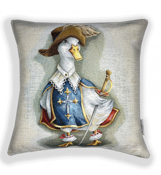Гусь мушкетёр-гобеленовая наволочка 