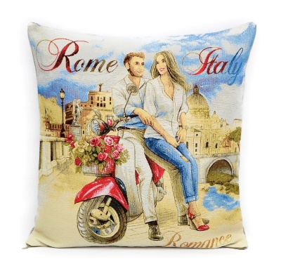 Романтическое свидание Рим - гобеленовая наволочка