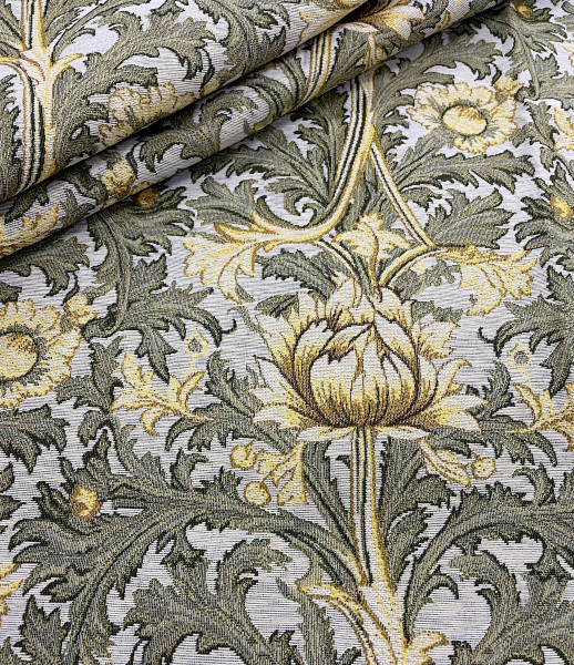 Золотые цветы ткань 
