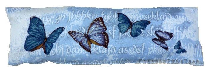 Бабочки голубые длинные - гобеленовая наволочка