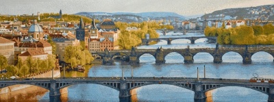 Пражские мосты евро- гобеленовая картина