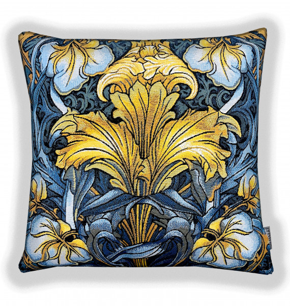 Ирисовая симфония голубая - гобеленовая наволочка