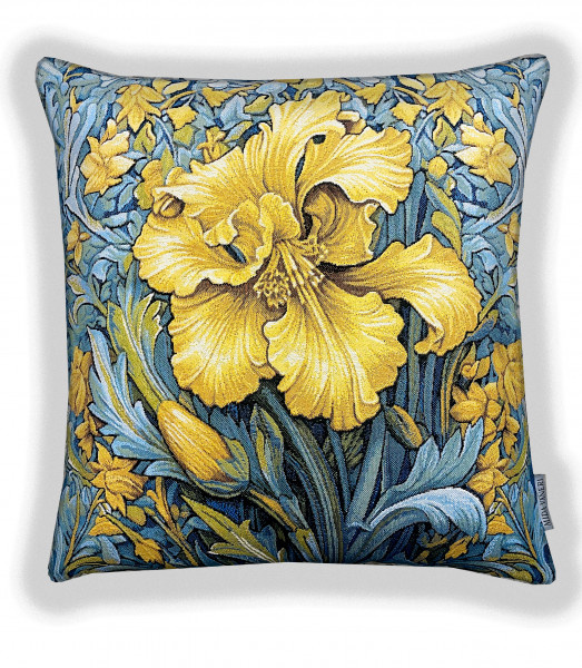Ирисовая симфония желтая -гобеленовая наволочка