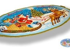Дед мороз Веселого рождества- гобеленовая салфетка