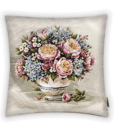 Букет в вазе гортензия-гобеленовая наволочка