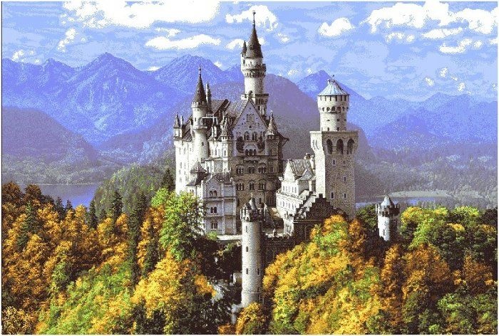 Замок Нойшванштайн - гобеленовая картина