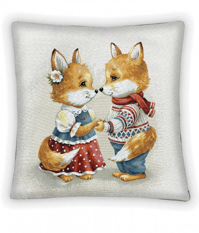 Лисички в русском стиле- гобеленовая наволочка 