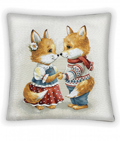 Лисички в русском стиле- гобеленовая наволочка 