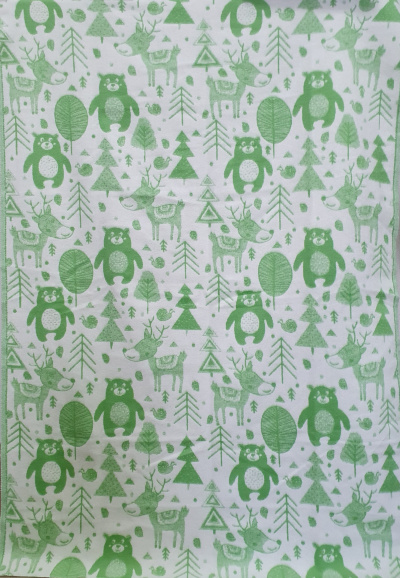 Одеяло Медвежата зеленое 11-23 - 100х140 (100% хлопок)