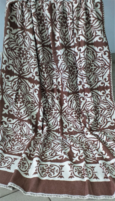 Одеяло Орнамент коричневый 100% хлопок