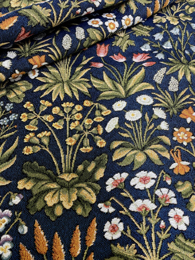 Садовые цветы - гобеленовая ткань 175см 