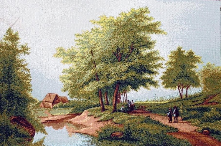 Прогулка у пруда- гобеленовая картина