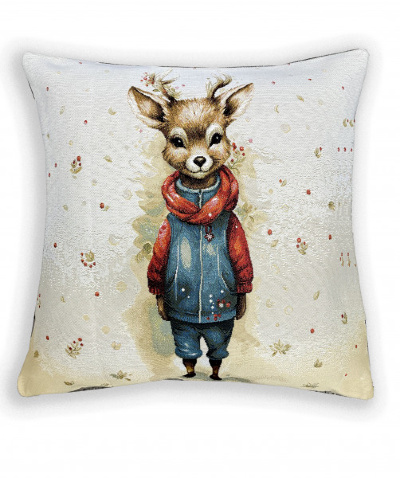  Оленёнок в джинсовом костюме - гобеленовая наволочка 