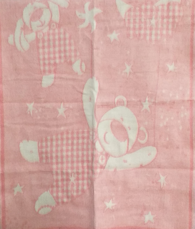 Одеяло Мишка с зайкой 01-11 - 100х140 (70% шерсть)