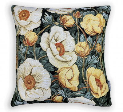 Белые маки- гобеленовая наволочка 