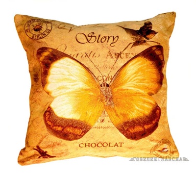 Бабочка шоколад - гобеленовая наволочка
