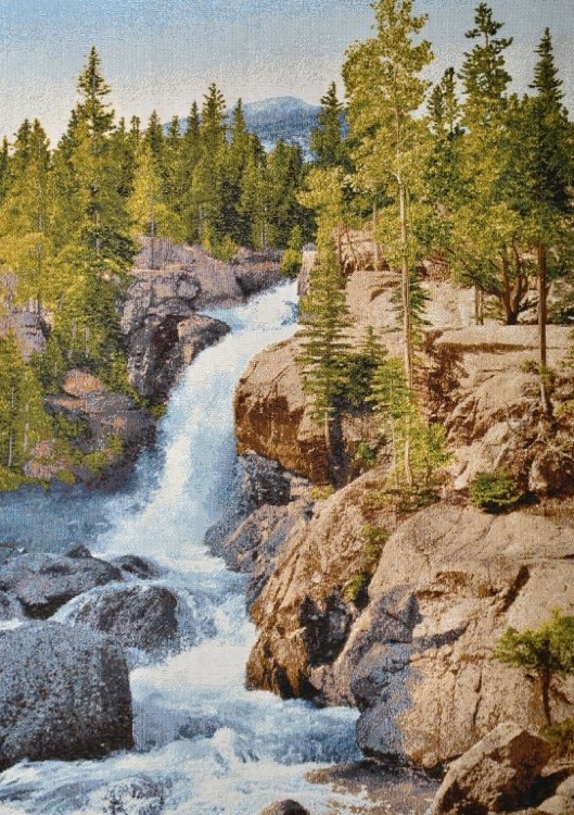 Горный водопад-гобеленовая картина