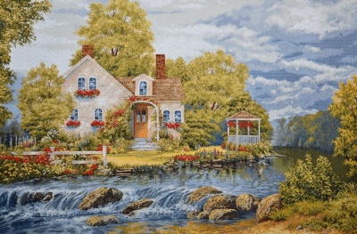 Загородный дом-гобеленовая картина