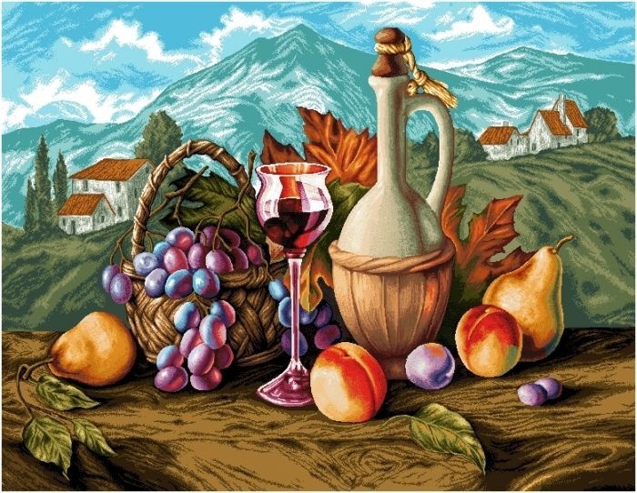 Прованс синий виноград - гобеленовая картина