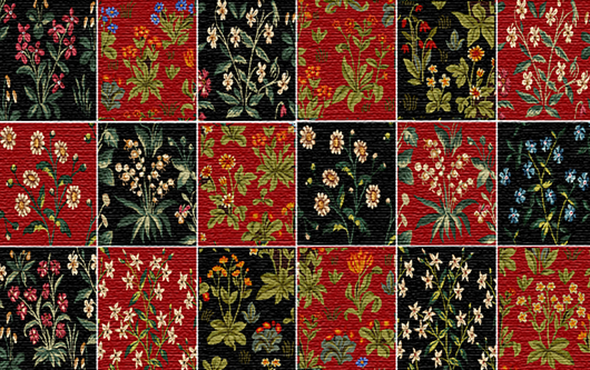 Цветы пэчворк 3204 - гобеленовая ткань