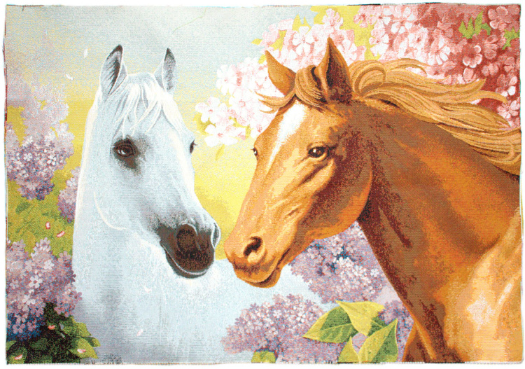 Пара лошадей- гобеленовый купон