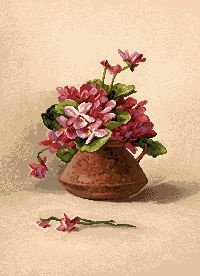 Букет бордовые цветы  - гобеленовая картина