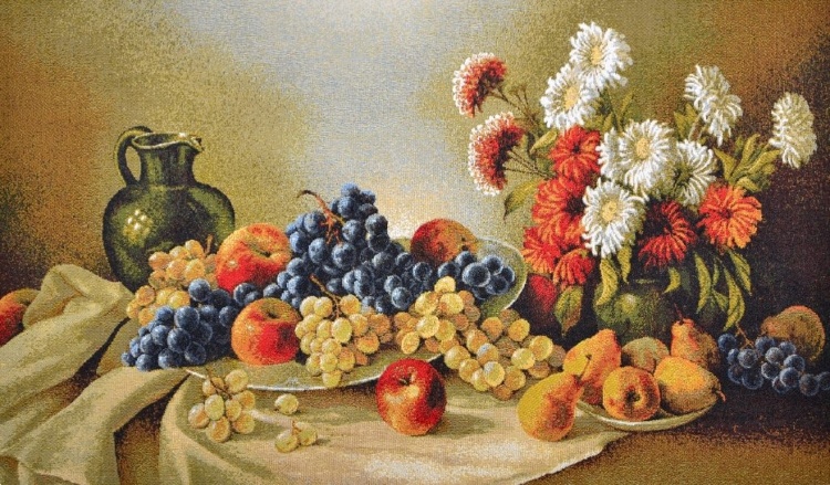Натюрморт с виноградом евро-гобеленовая картина