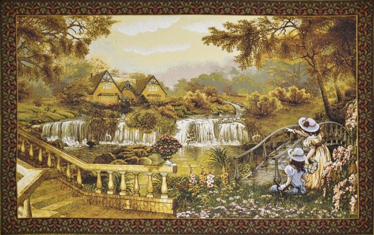 Дом у водопада- гобеленовая картина