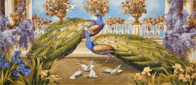 Павлины и голуби евро-гобеленовая картина