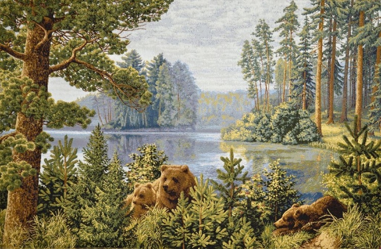 Бор на озере- гобеленовая картина