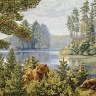 Бор на озере- гобеленовая картина