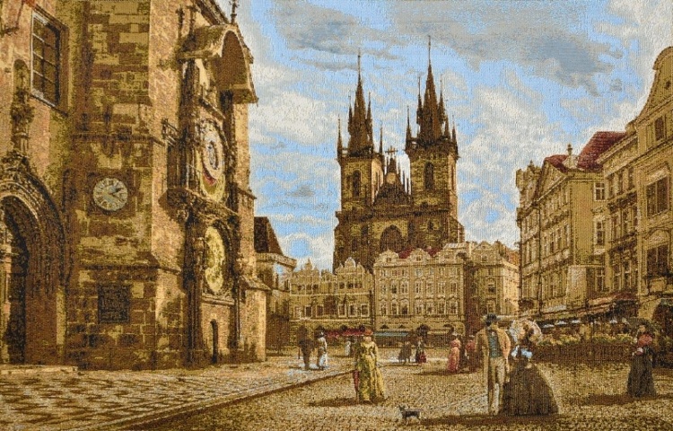 Прага Староместская площадь евро- гобеленовый купон