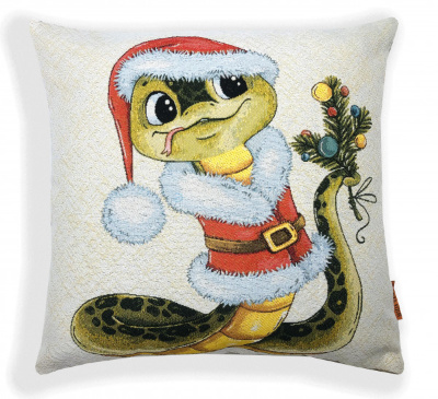 Змейка Дед Мороз - гобеленовая наволочка