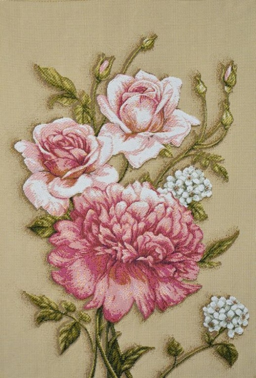 Бутоны розы и пионы- гобеленовая картина