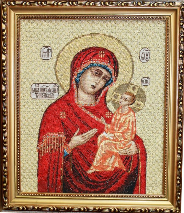 Тихвинская икона Божьей Матери - гобеленовая икона