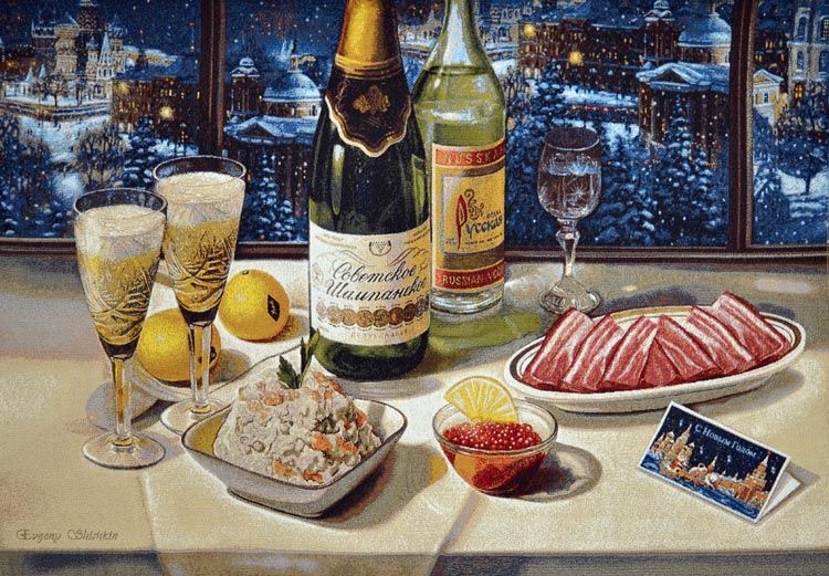 Советский новый год- гобеленовая картина