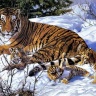 Тигры на снегу- гобеленовое панно