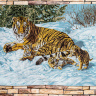 Тигры на снегу- гобеленовое панно